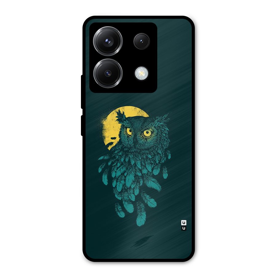 Green Owl Metal Back Case for Poco X6