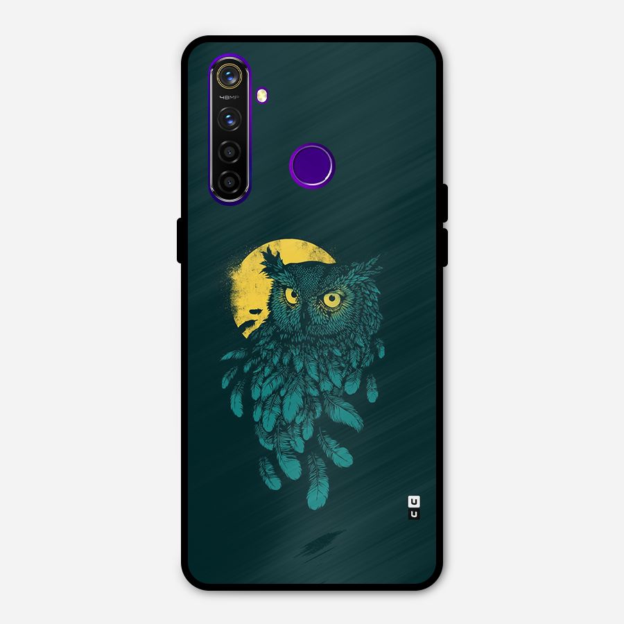 Green Owl Metal Back Case for Realme 5 Pro