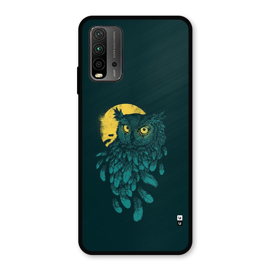 Green Owl Metal Back Case for Redmi 9 Power