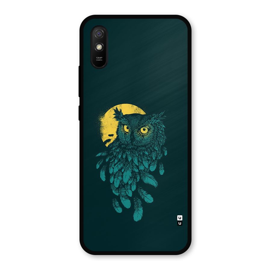 Green Owl Metal Back Case for Redmi 9i