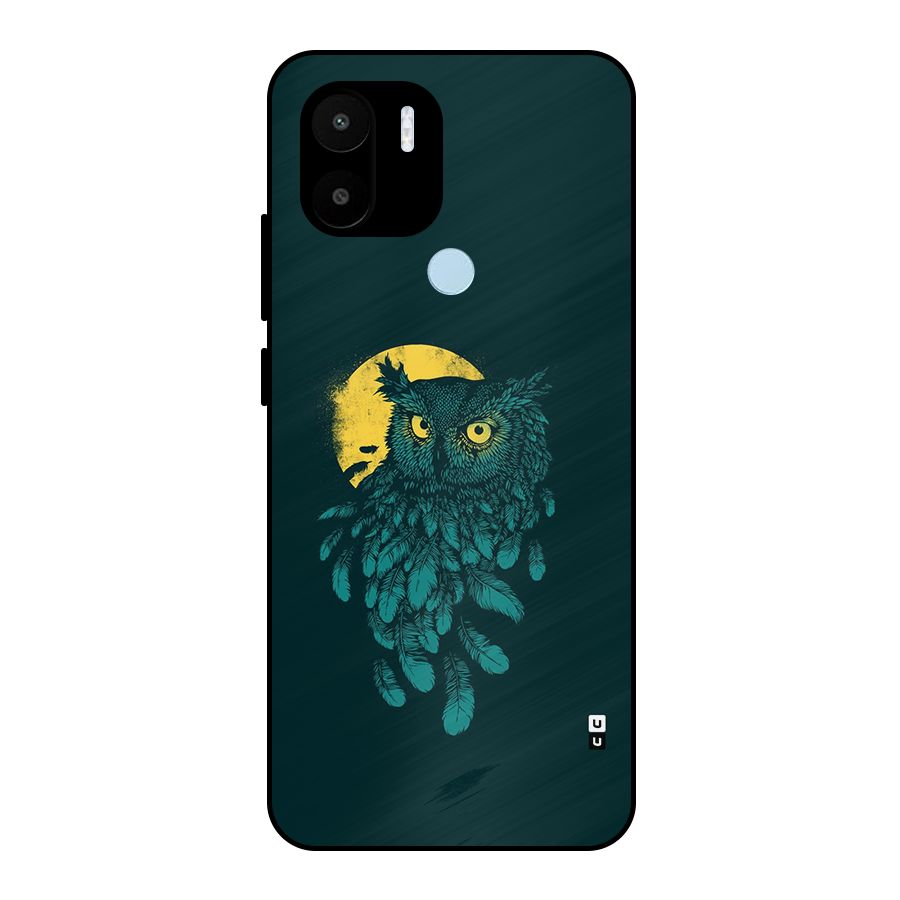 Green Owl Metal Back Case for Redmi A2 Plus