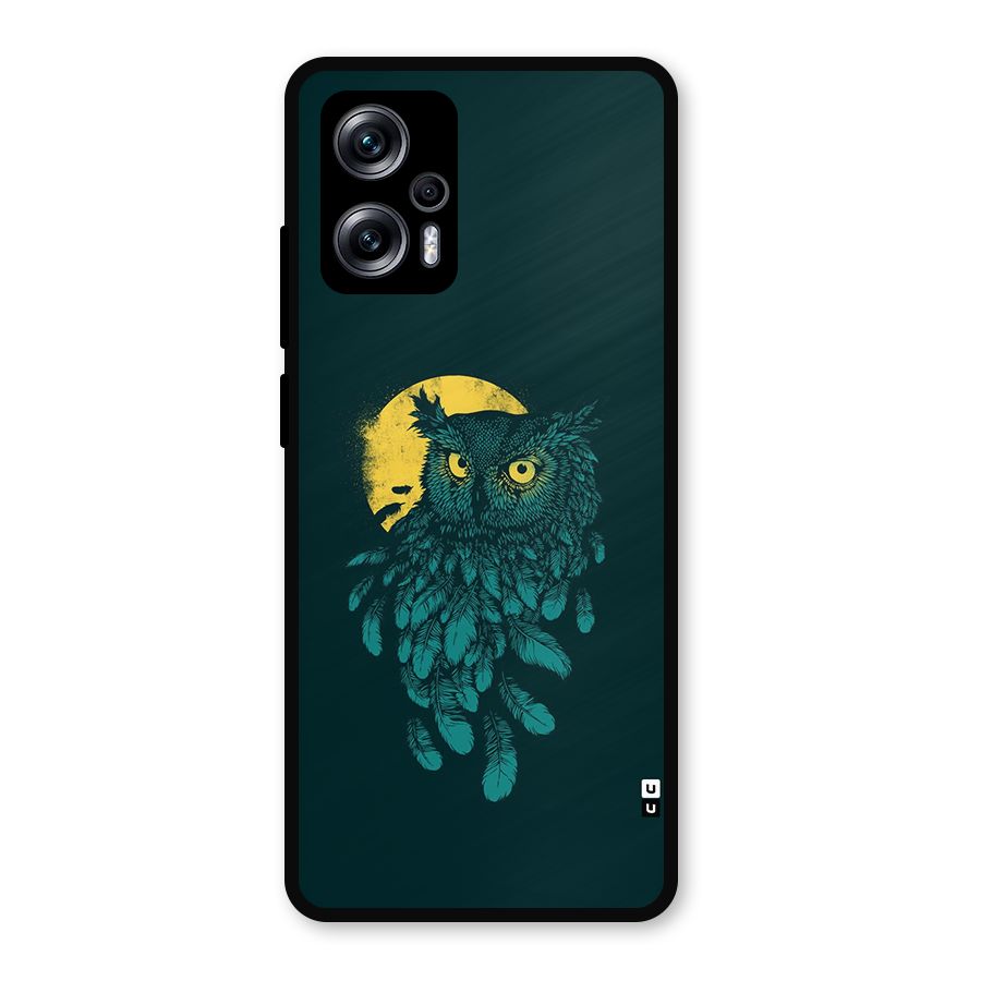 Green Owl Metal Back Case for Redmi K50i