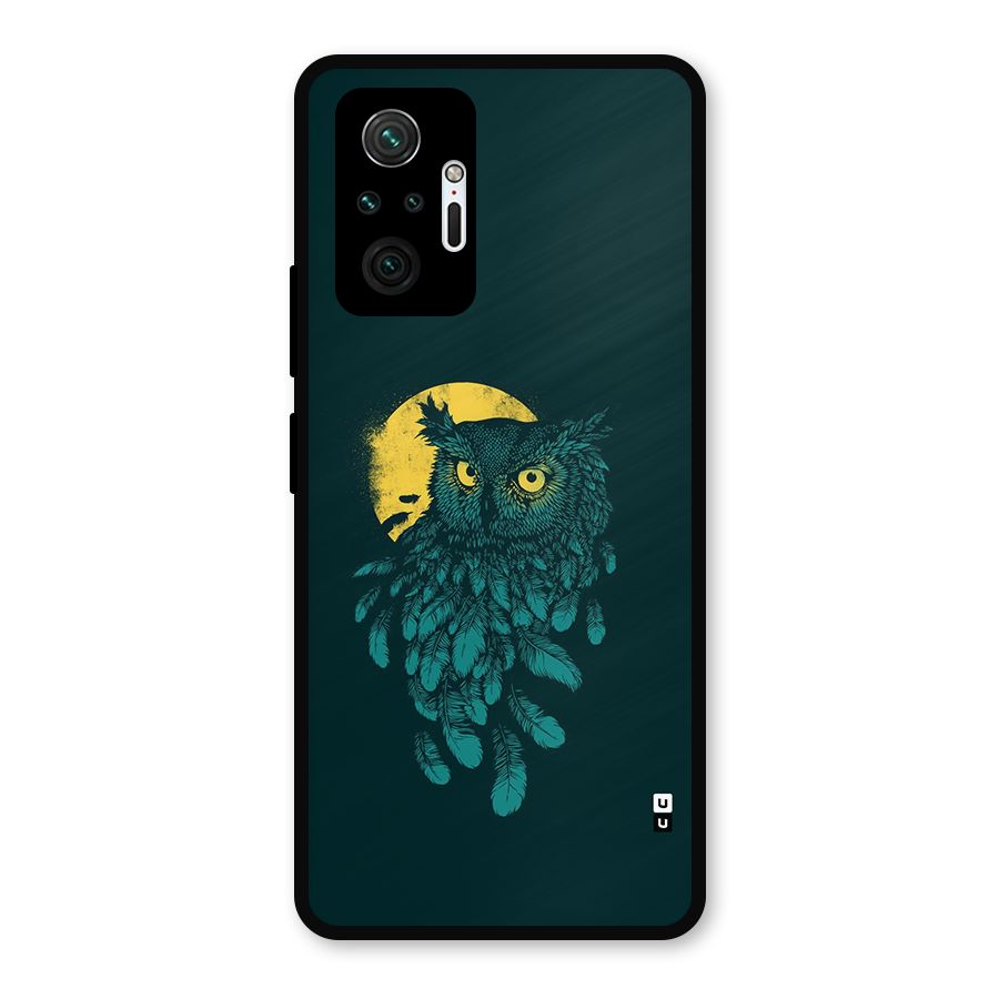 Green Owl Metal Back Case for Redmi Note 10 Pro