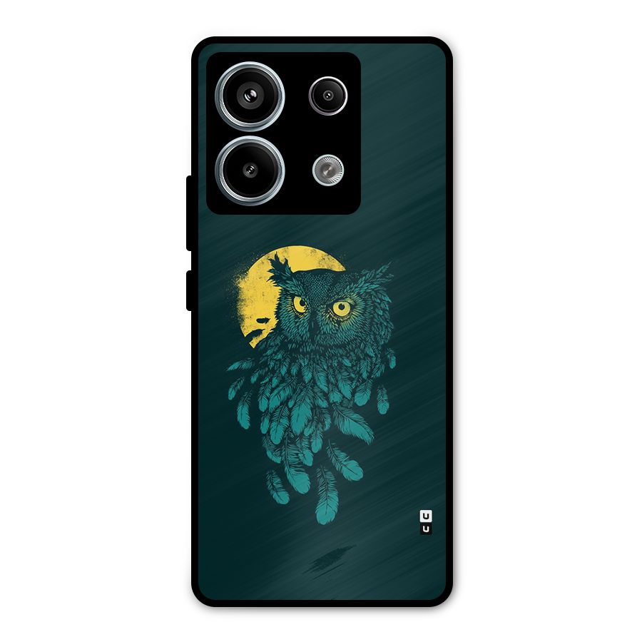 Green Owl Metal Back Case for Redmi Note 13 Pro 5G