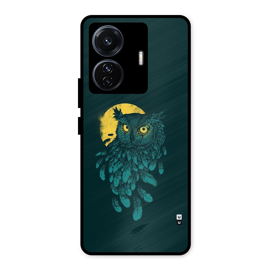 Green Owl Metal Back Case for Vivo T1 Pro