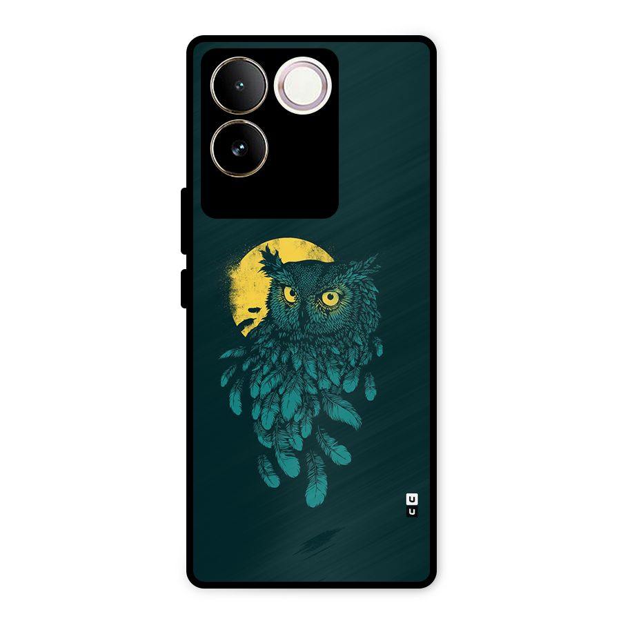 Green Owl Metal Back Case for Vivo T2 Pro