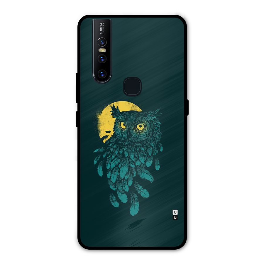 Green Owl Metal Back Case for Vivo V15