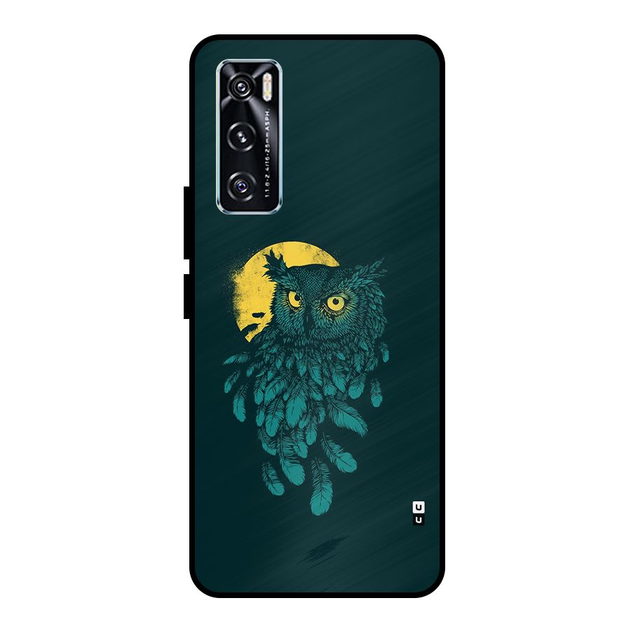 Green Owl Metal Back Case for Vivo V20 SE