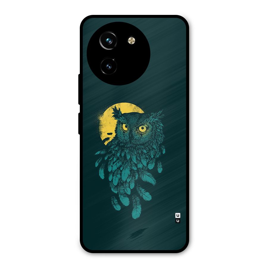 Green Owl Metal Back Case for Vivo Y200i