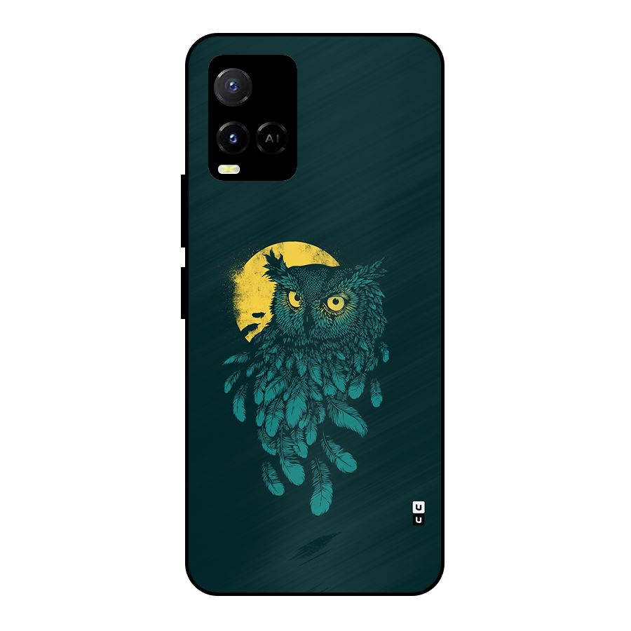 Green Owl Metal Back Case for Vivo Y21 2021