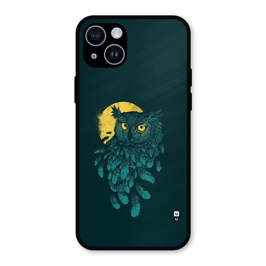 Green Owl Metal Back Case for iPhone 14