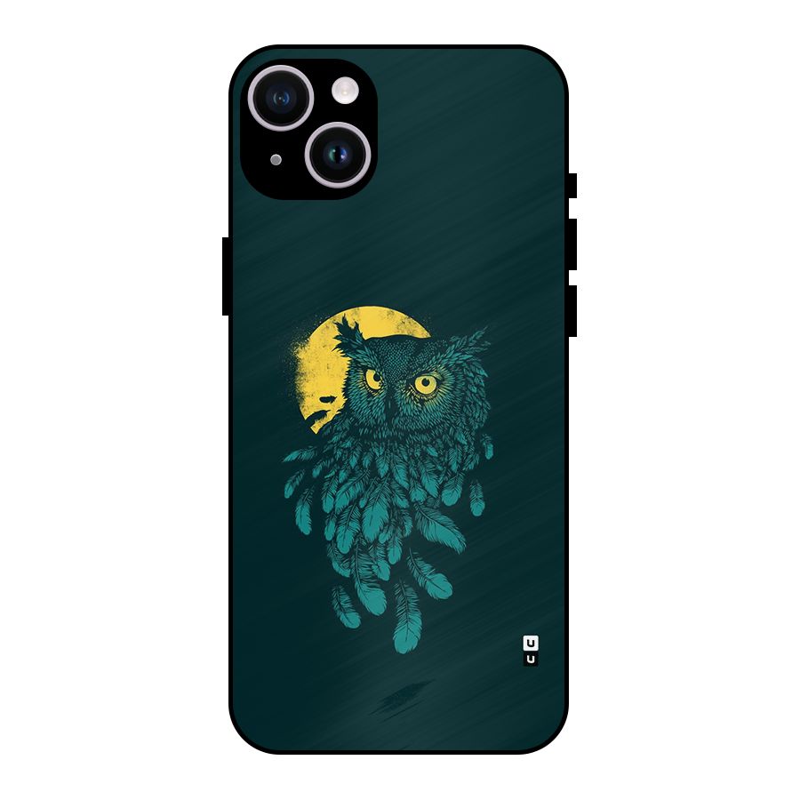 Green Owl Metal Back Case for iPhone 14 Plus