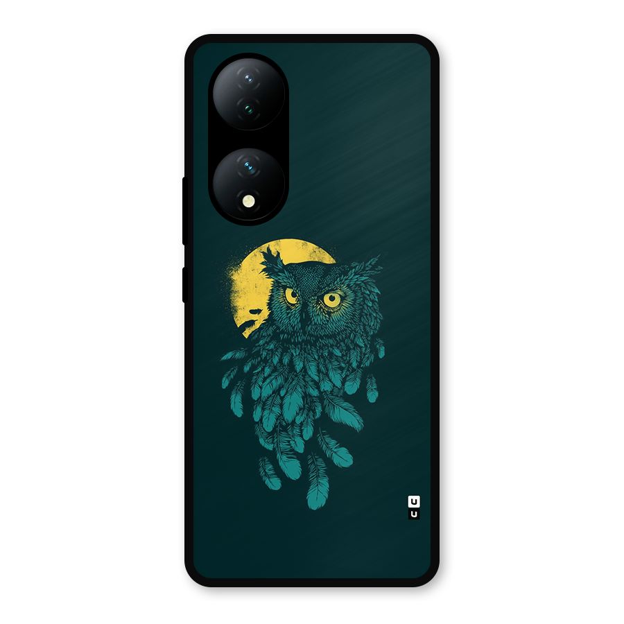 Green Owl Metal Back Case for iQOO Z7s