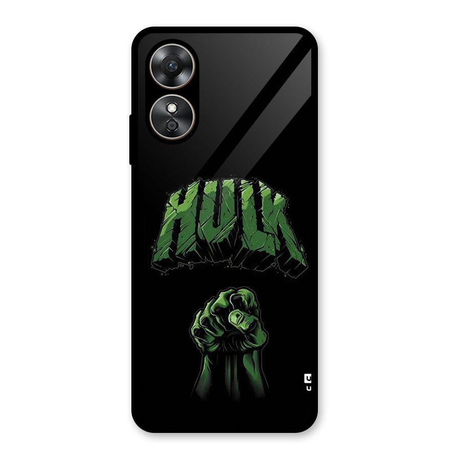 Green Punch Glass Back Case for Oppo A17