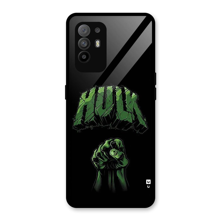 Green Punch Glass Back Case for Oppo F19 Pro Plus 5G