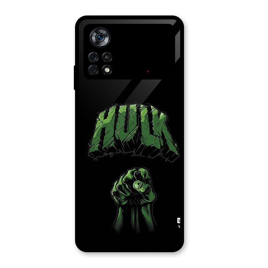 Green Punch Glass Back Case for Poco X4 Pro 5G