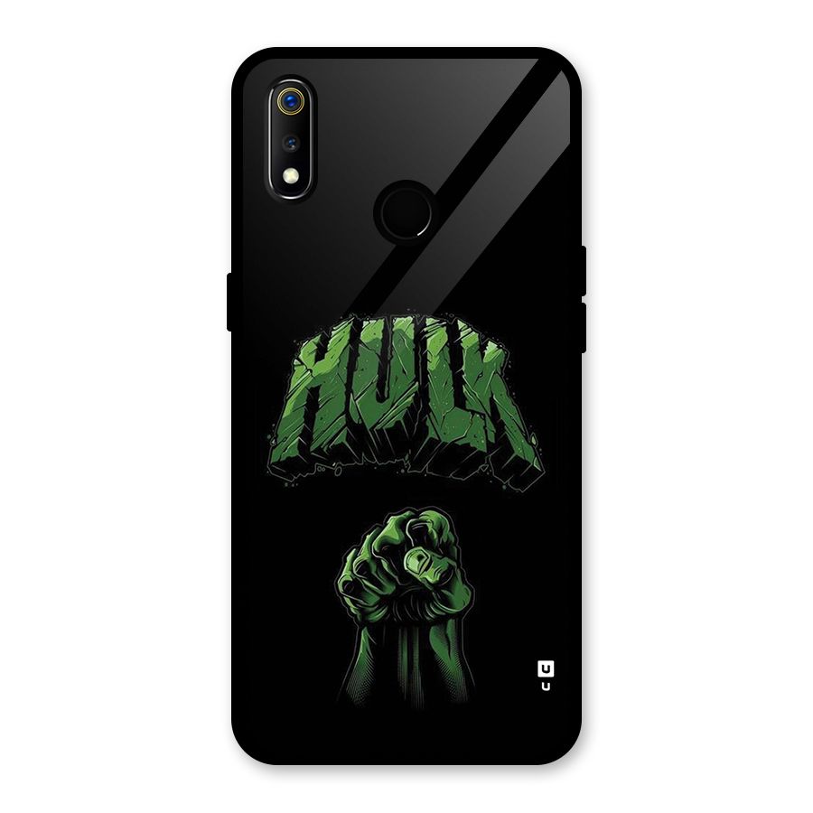 Green Punch Glass Back Case for Realme 3