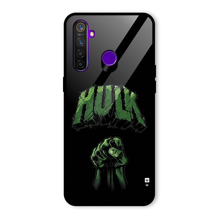 Green Punch Glass Back Case for Realme 5 Pro