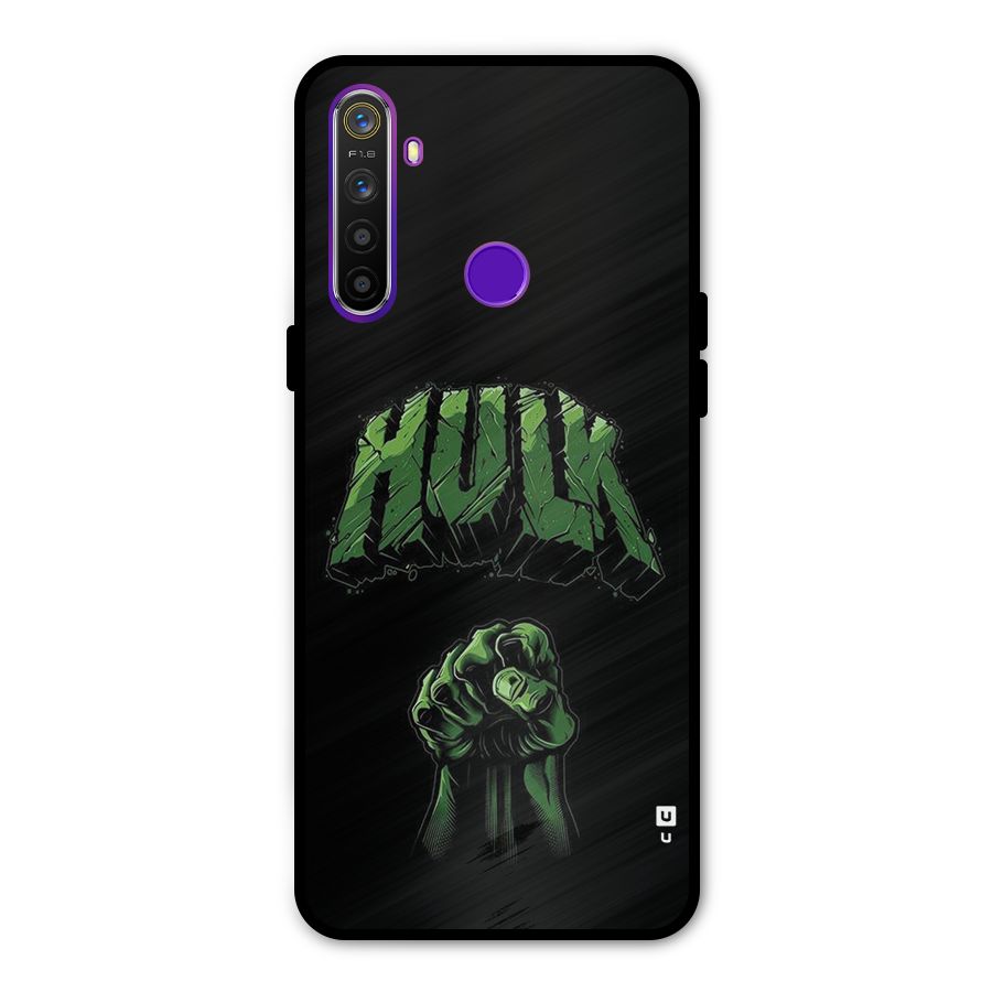 Green Punch Glass Back Case for Realme 5s