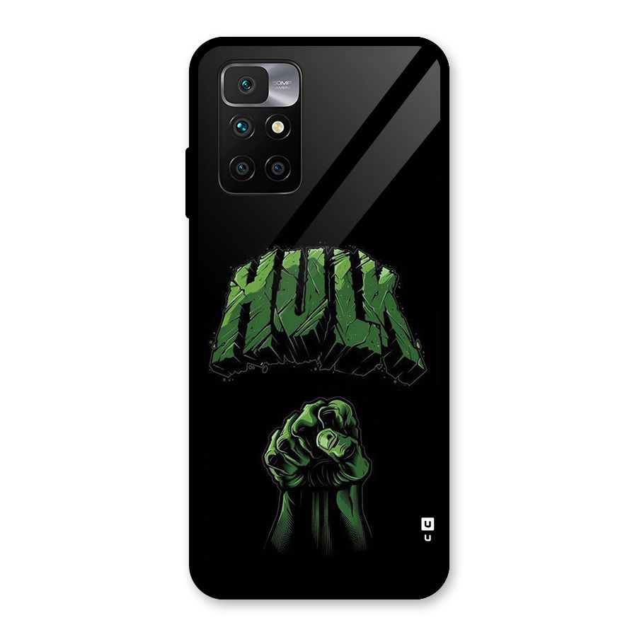 Green Punch Glass Back Case for Redmi 10 Prime