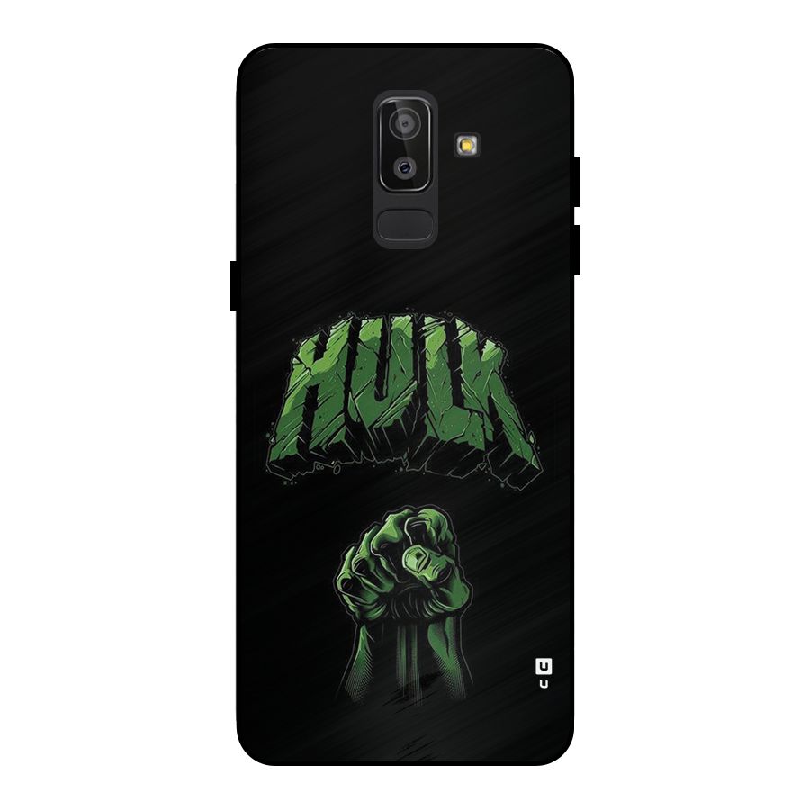 Green Punch Metal Back Case for Galaxy J8