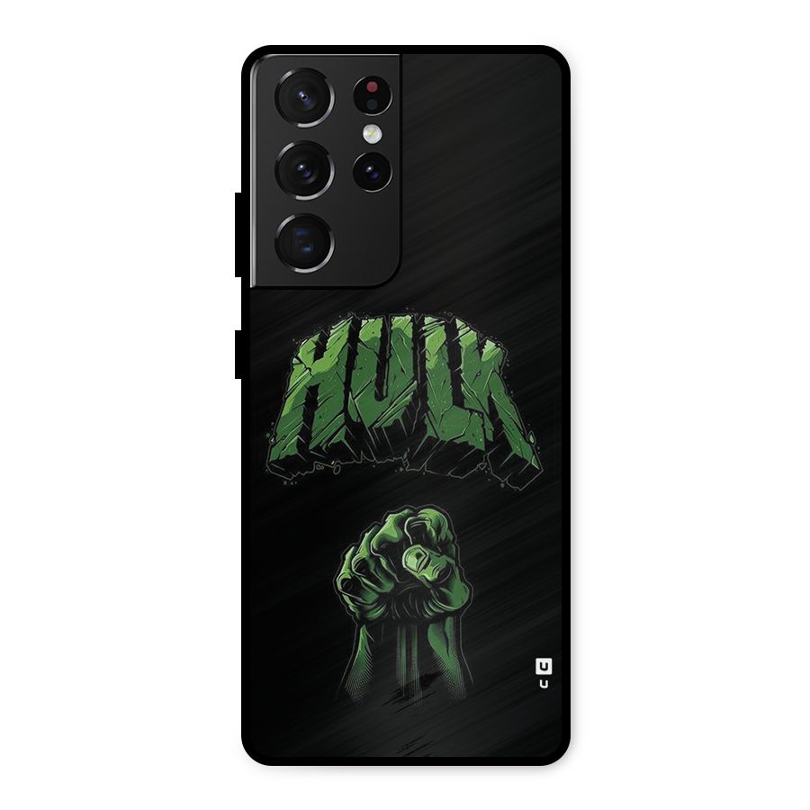 Green Punch Metal Back Case for Galaxy S21 Ultra 5G
