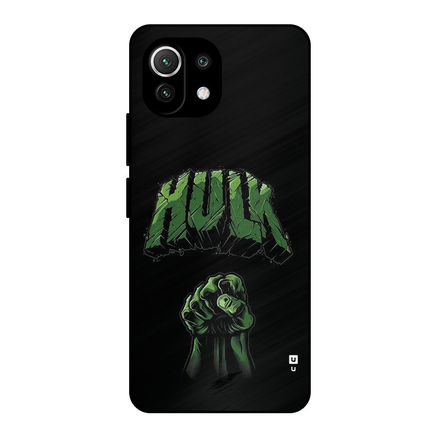 Green Punch Metal Back Case for Mi 11 Lite
