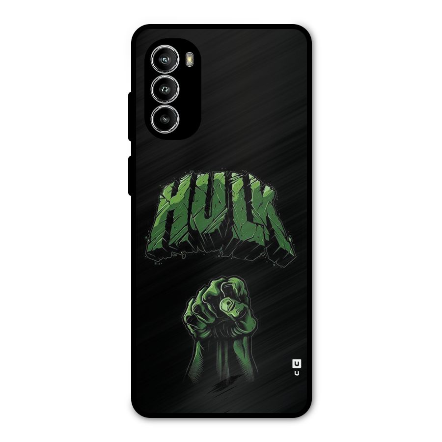 Green Punch Metal Back Case for Moto G52