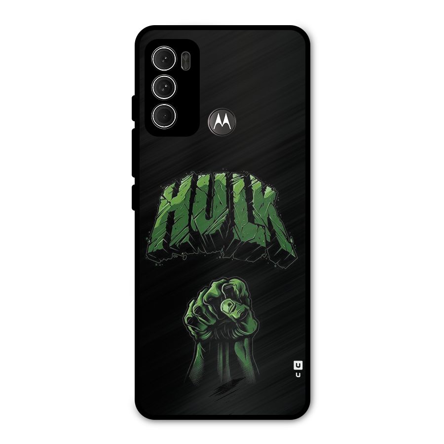 Green Punch Metal Back Case for Moto G60
