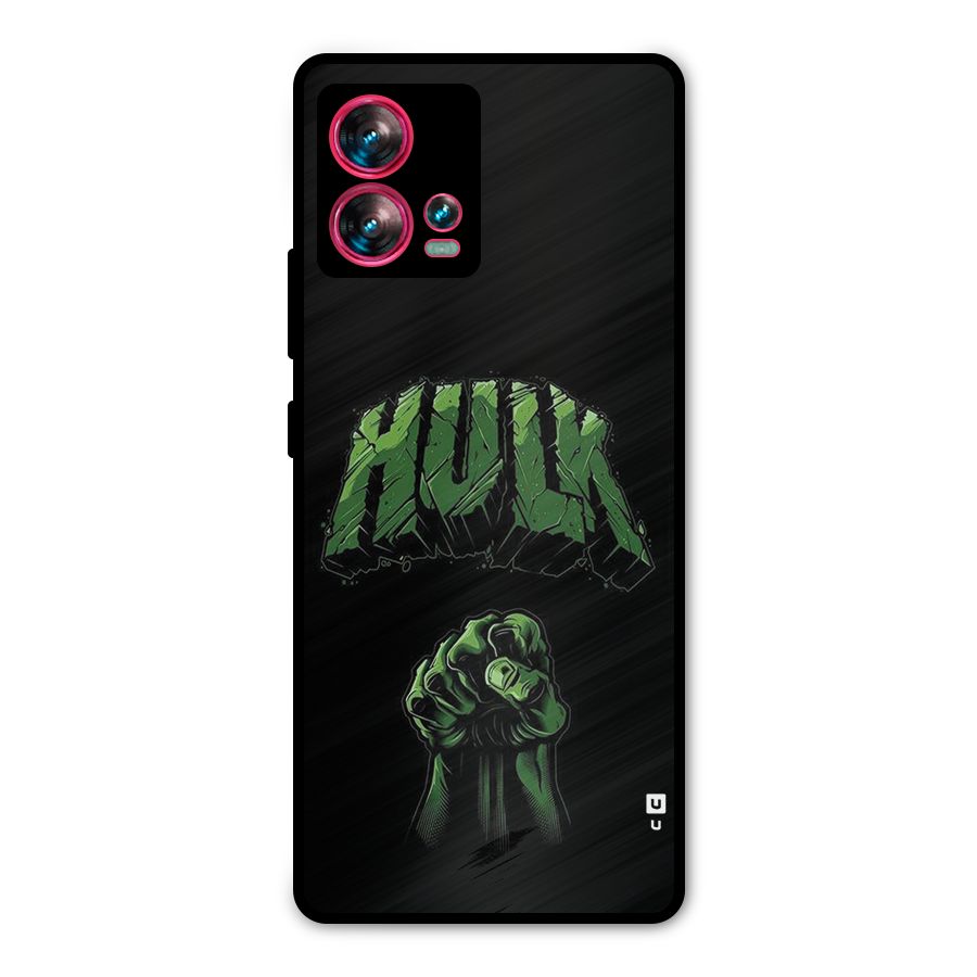 Green Punch Metal Back Case for Motorola Edge 30 Fusion