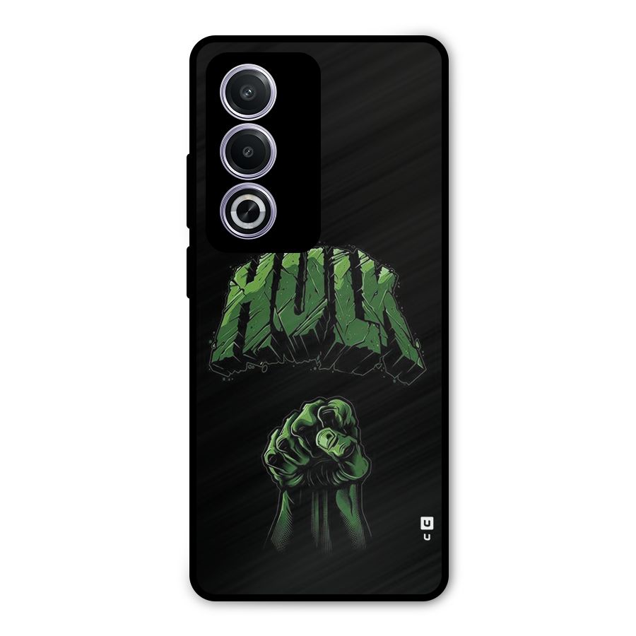 Green Punch Metal Back Case for Oppo A3 Pro