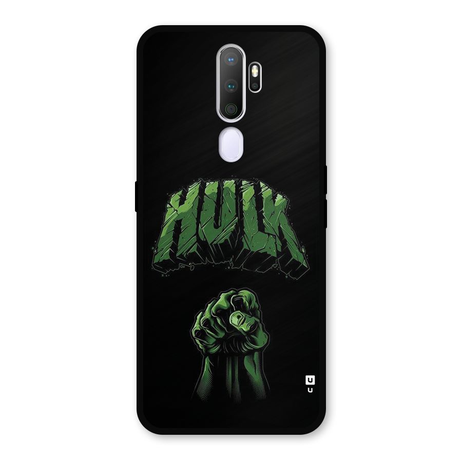 Green Punch Metal Back Case for Oppo A9 (2020)