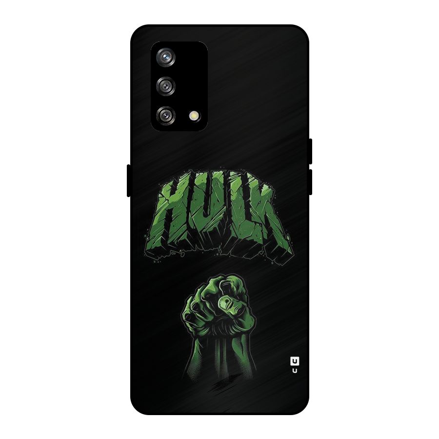 Green Punch Metal Back Case for Oppo F19s