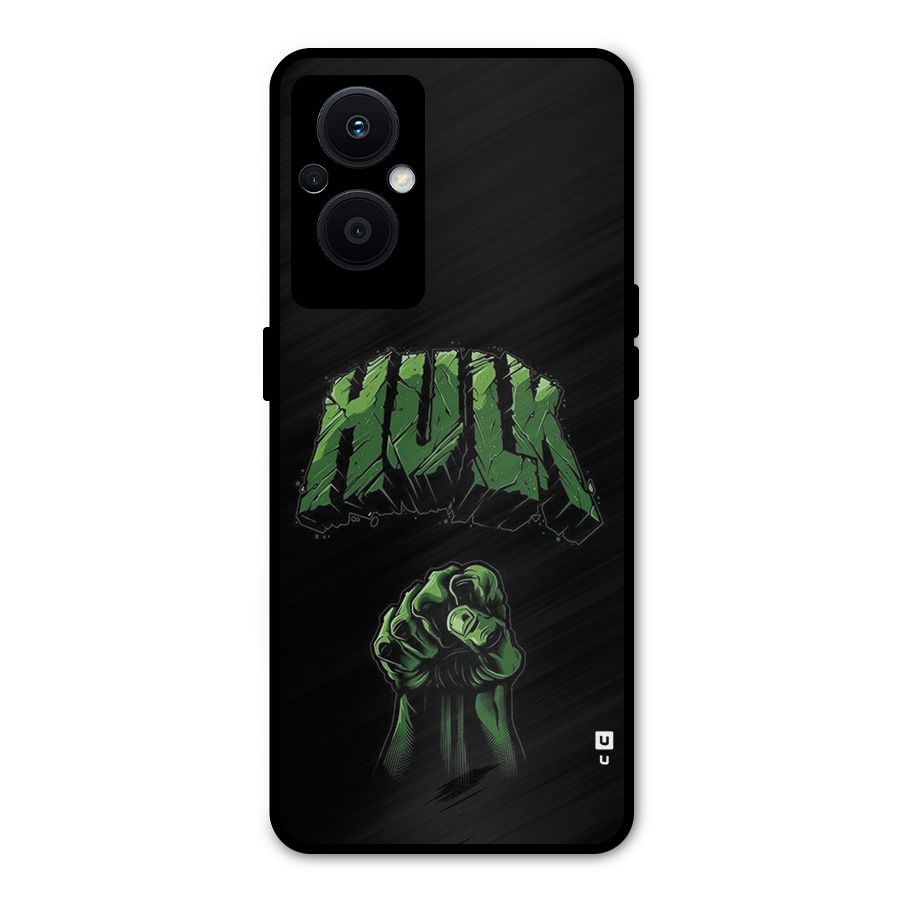 Green Punch Metal Back Case for Oppo F21 Pro 5G