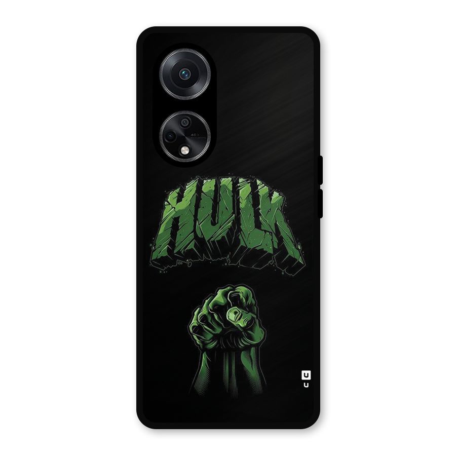 Green Punch Metal Back Case for Oppo F23