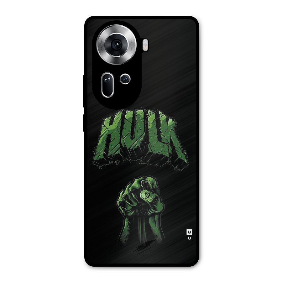 Green Punch Metal Back Case for Oppo Reno11 5G