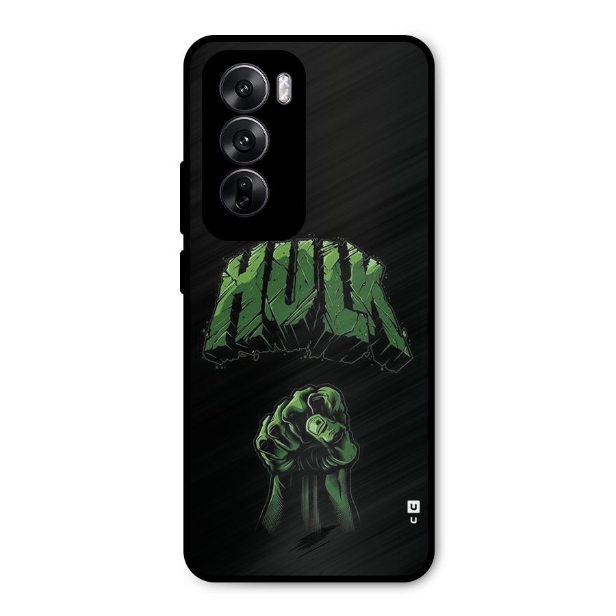 Green Punch Metal Back Case for Oppo Reno12