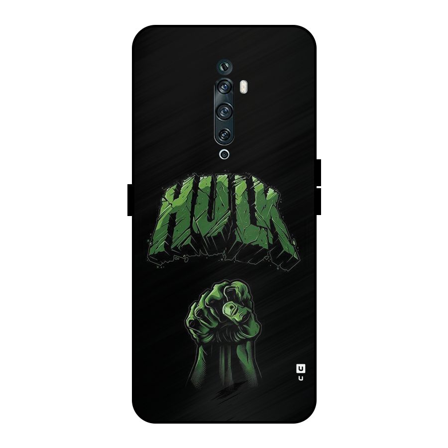 Green Punch Metal Back Case for Oppo Reno2 F