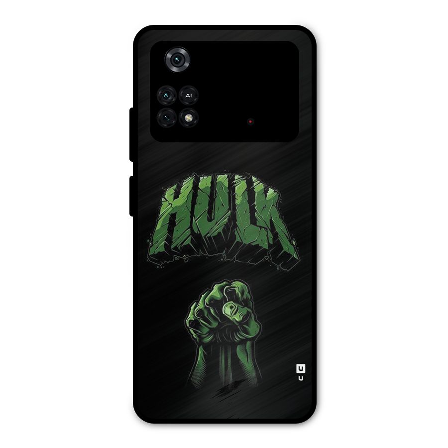 Green Punch Metal Back Case for Poco M4 Pro 4G