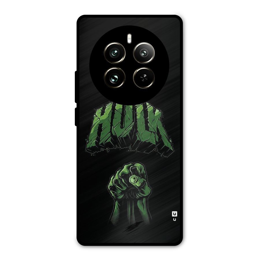 Green Punch Metal Back Case for Realme 12 Pro