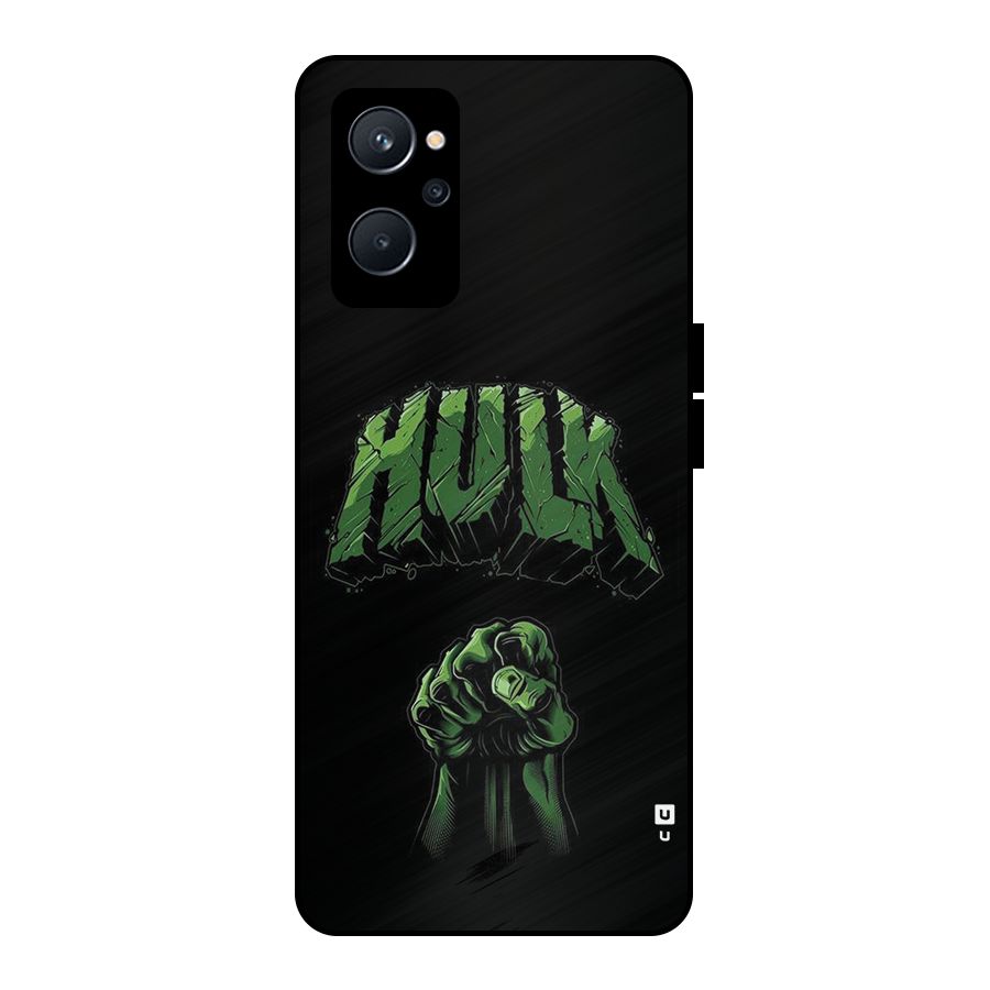 Green Punch Metal Back Case for Realme 9i 5G