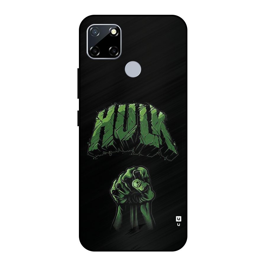 Green Punch Metal Back Case for Realme Narzo 20