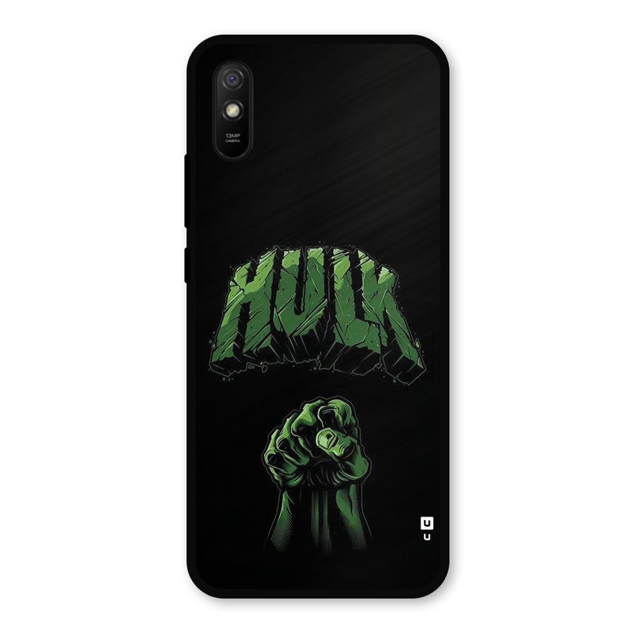 Green Punch Metal Back Case for Redmi 9i