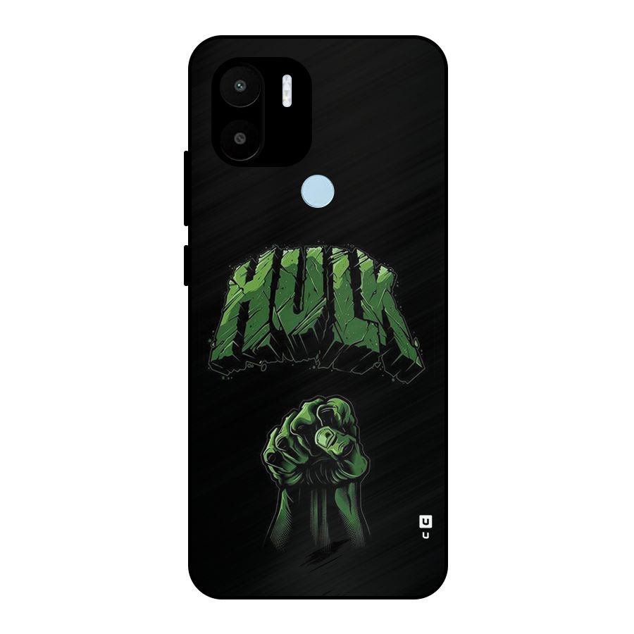 Green Punch Metal Back Case for Redmi A2 Plus