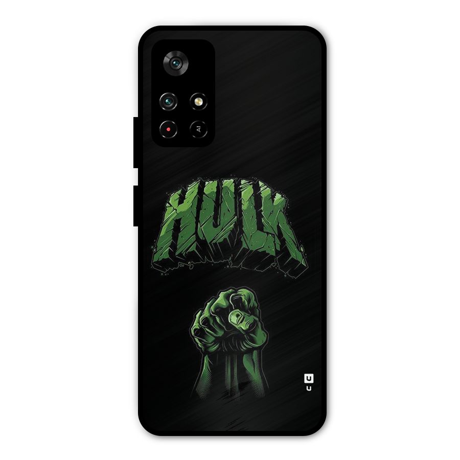 Green Punch Metal Back Case for Redmi Note 11T 5G