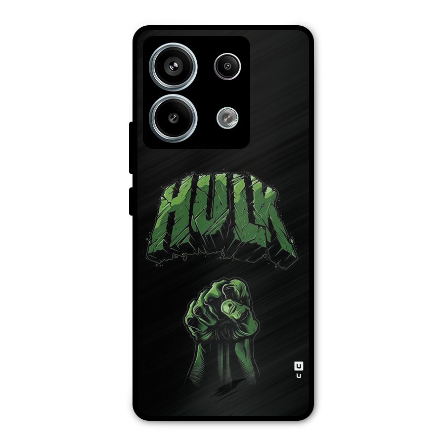 Green Punch Metal Back Case for Redmi Note 13 Pro 5G