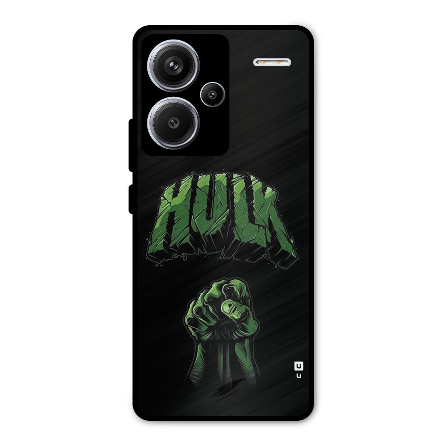Green Punch Metal Back Case for Redmi Note 13 Pro Plus