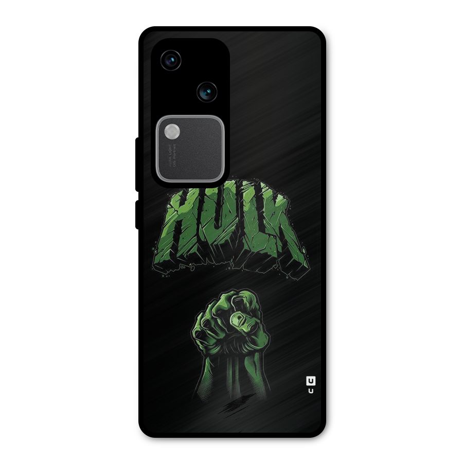 Green Punch Metal Back Case for Vivo V30 Pro