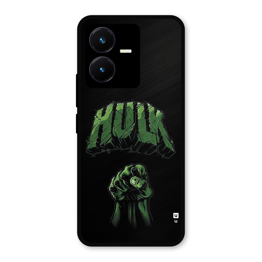 Green Punch Metal Back Case for Vivo Y22s