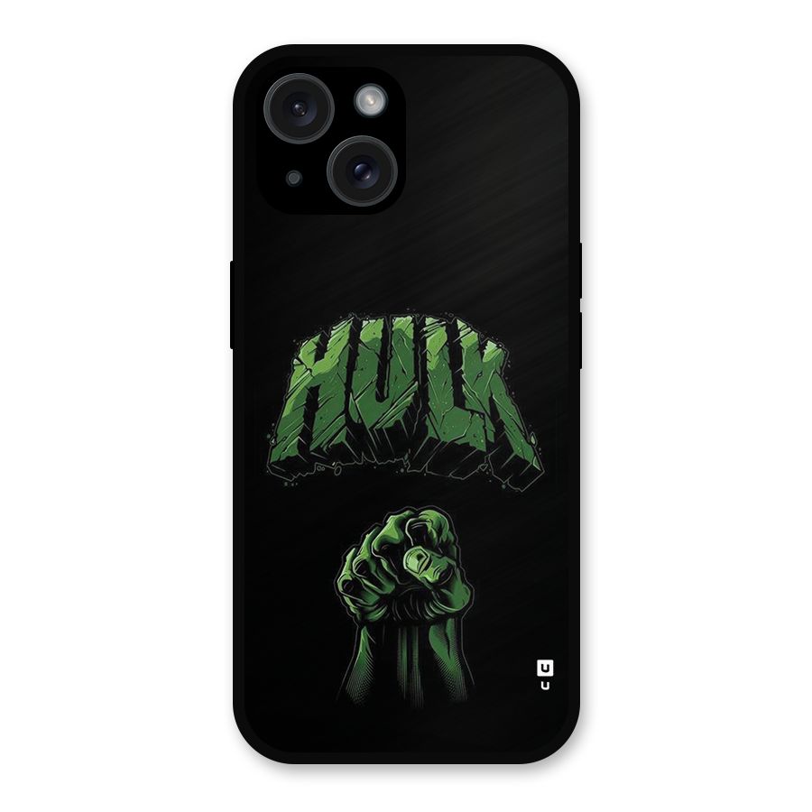 Green Punch Metal Back Case for iPhone 15